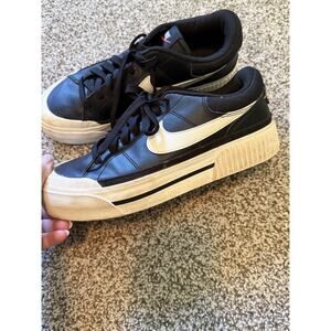 NIKE Court Legacy Lift Black Sail Shoes Platform DM7590-001 Womens Size 8.5